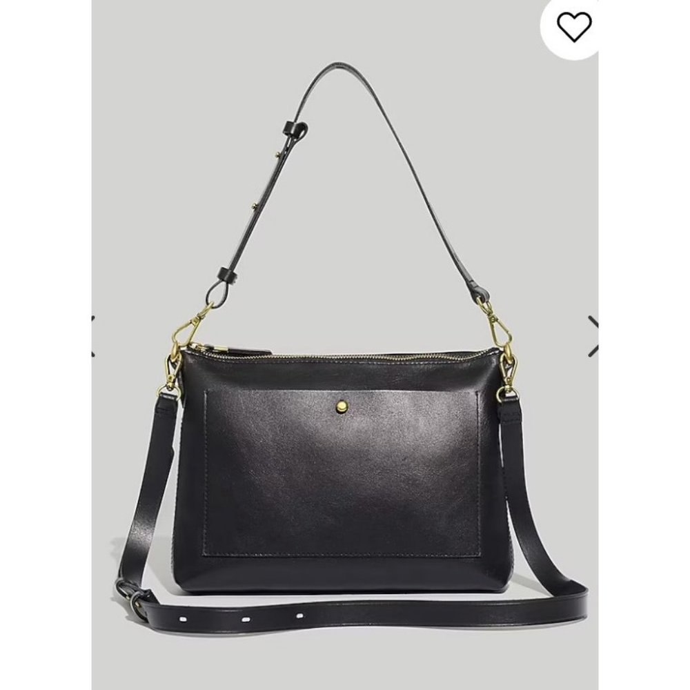 Madewell Womens $158 Transport Shoulder Crossbody Bag Black NC275
